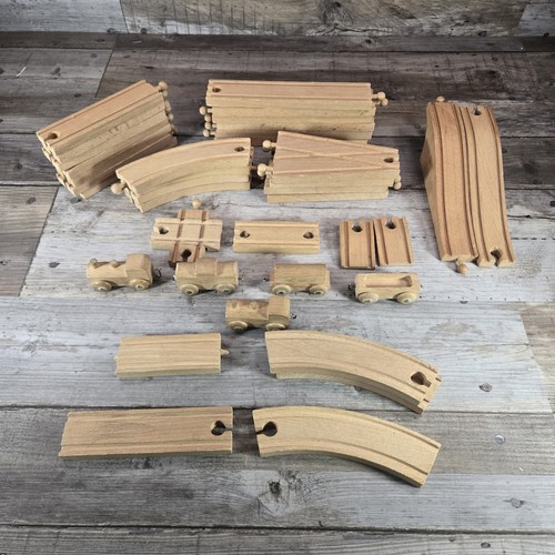 Vintage wooden train - vintage, track