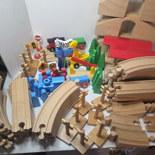Wooden train set lot with - lot,,