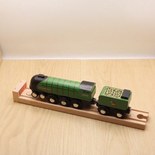 Wooden train track green steam - train,