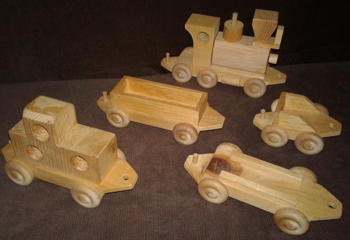 Wooden toy train - train, with