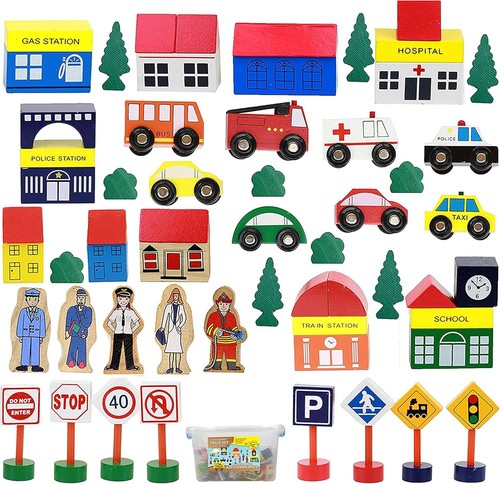 Wooden train set accessories - wooden,
