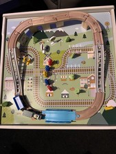 wooden train set table