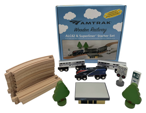 Wooden train set amtrak - set,