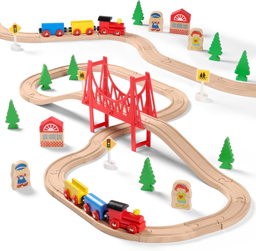 Wooden train set for - wooden,