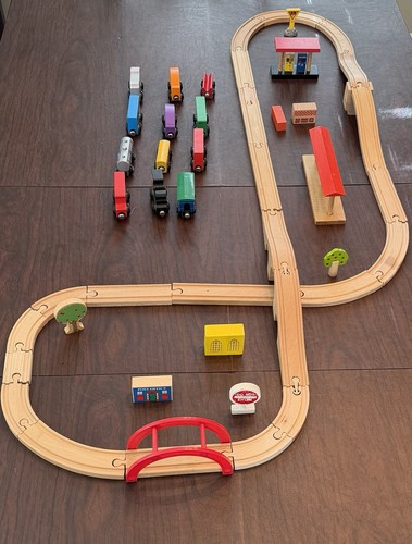 Wooden railway track - track, set