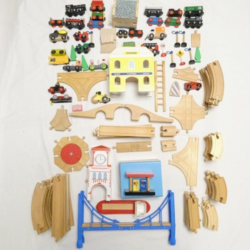 Wooden train set track - set,