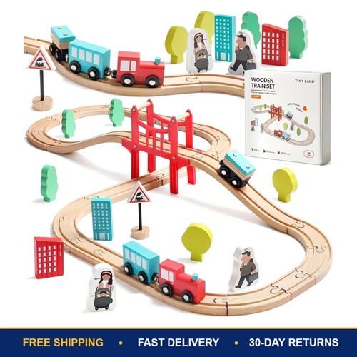 Engaging wooden train - wooden,