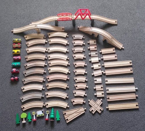 Large wooden train - wooden, bundle