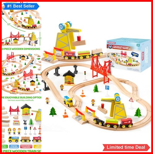 Wooden train set pieces - wooden,