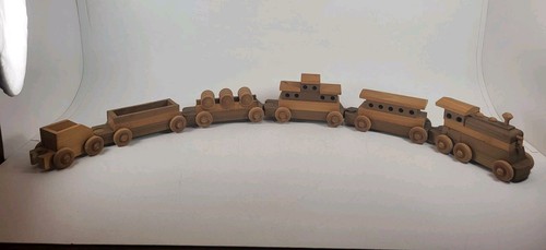 Vintage wooden toy train set - wooden,