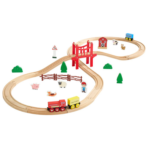 39pcs wooden train - wooden, with