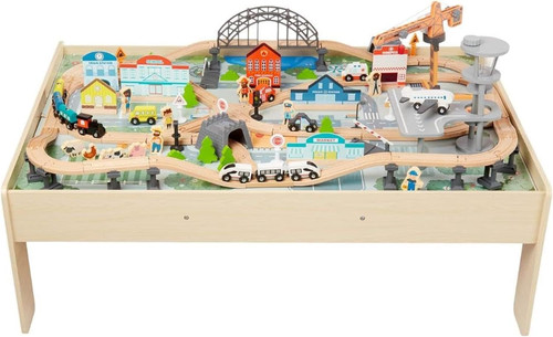 120 piece wooden train - 120, set