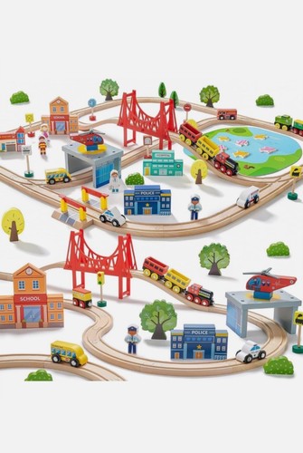 Wooden train set bundle - wooden,