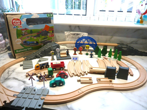 Large wooden train set grow - large,