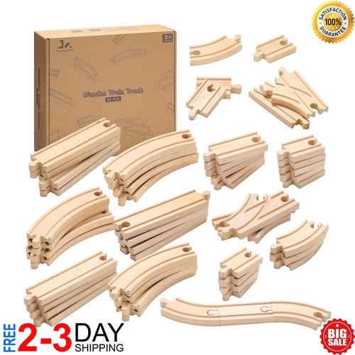 Piece wooden train track - 52-piece,