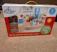 Carousel wooden train set,60