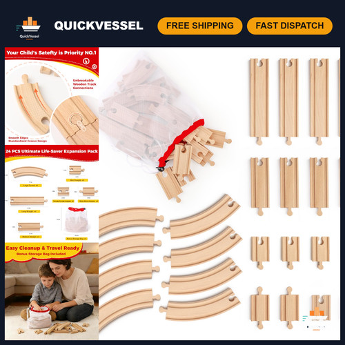 Pcs wooden train track - pcs,