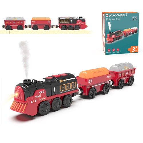 Piece motorized steam train - motorized,