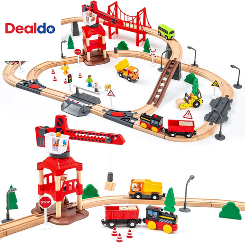 86pcs wooden train set with - 86pcs,