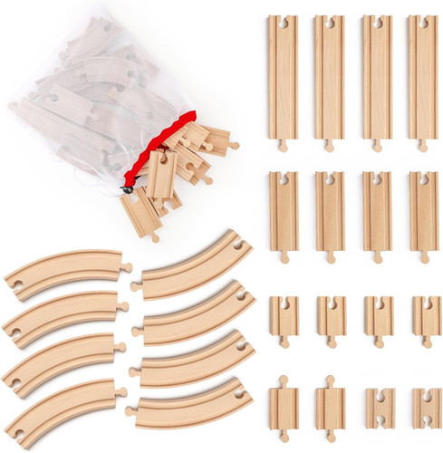 Wooden train tracks pcs set - tracks, 24