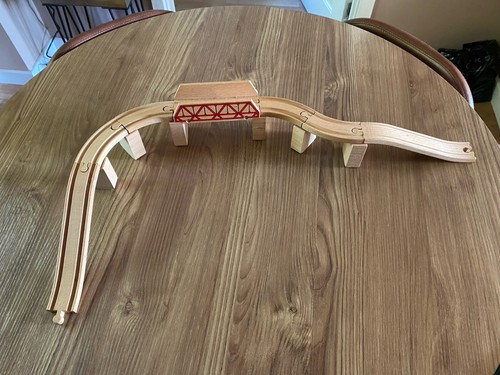 Wooden train track - wooden, bridge