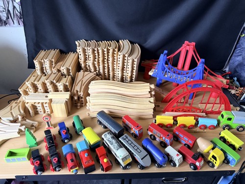 Wooden train set - wooden,