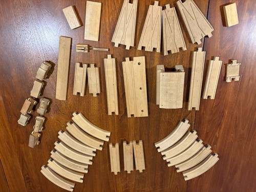 Vintage wooden train set 7 - train, set,