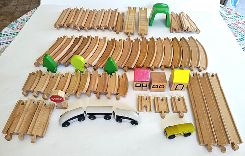 Wooden train railway - train,