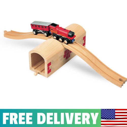 Wooden train track tunnel - train,