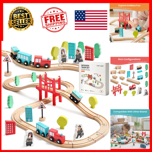 Wooden train set - wooden,