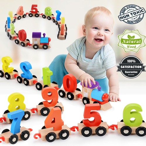Wooden digital train - train, set