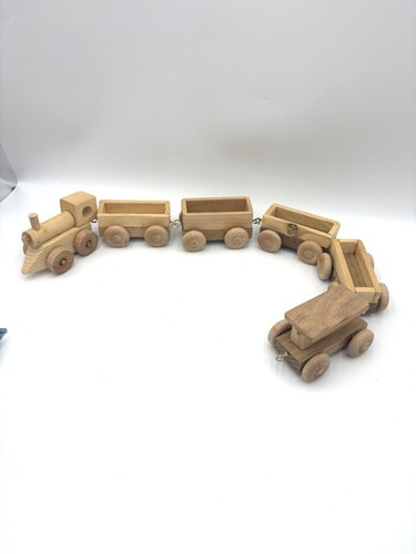 Unpainted wooden toy - unpainted, train
