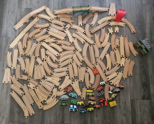 Large wooden railway train - wooden,
