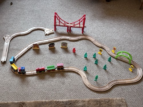 Wooden train track set - track,