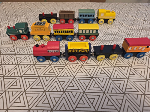 Play wooden toy train set - play, 22