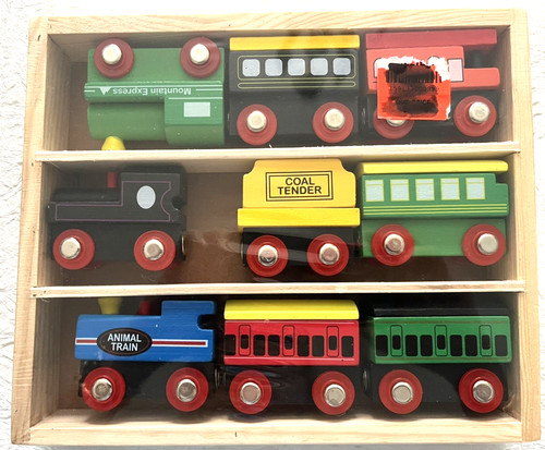 New wooden train set - set, 9