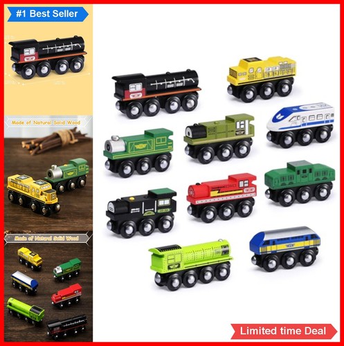 Magnetic wooden train set - magnetic,