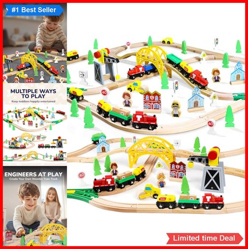 Wooden train set piece - train,