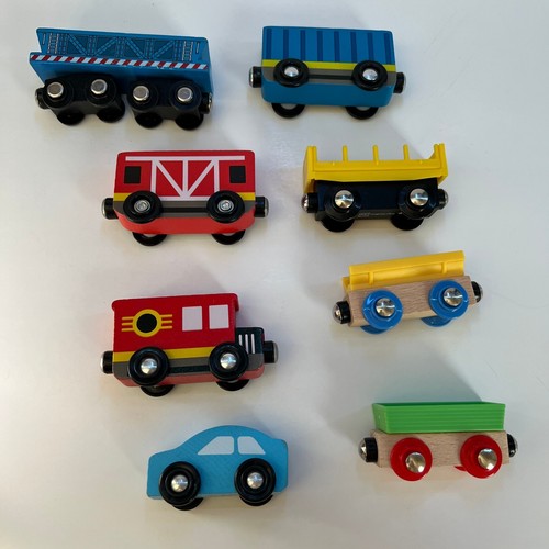 Wooden train random pieces set - wooden,