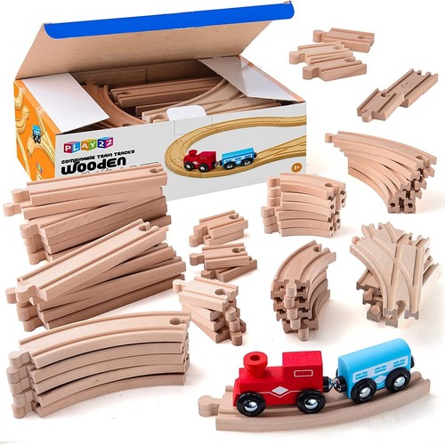 52pcs wooden train - 52pcs,