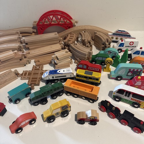 Mixed lot wooden train - lot, 80+