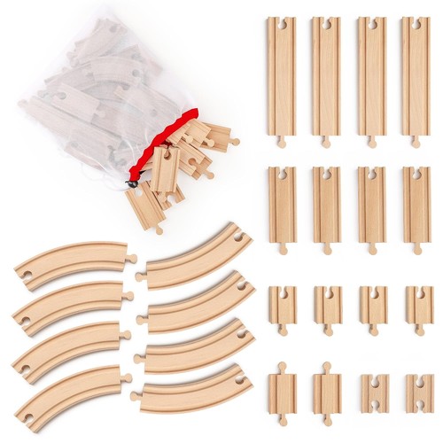 Wooden train tracks pcs - wooden,