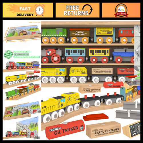 Pcs wooden train - pcs, set