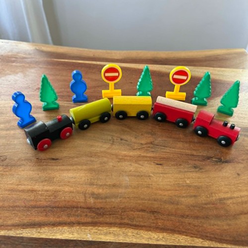 Wooden train set lot - wooden,