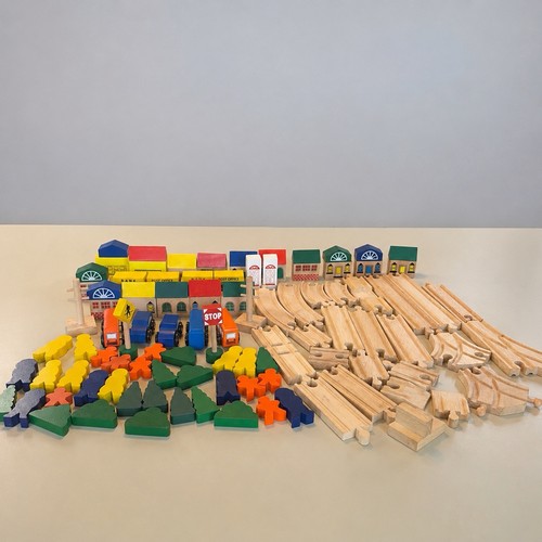 Lot 107 wooden train set - of,