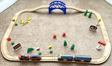 Wooden Train Set with Trains
