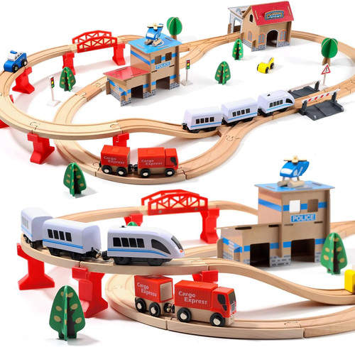 Electric wooden train track - electric,