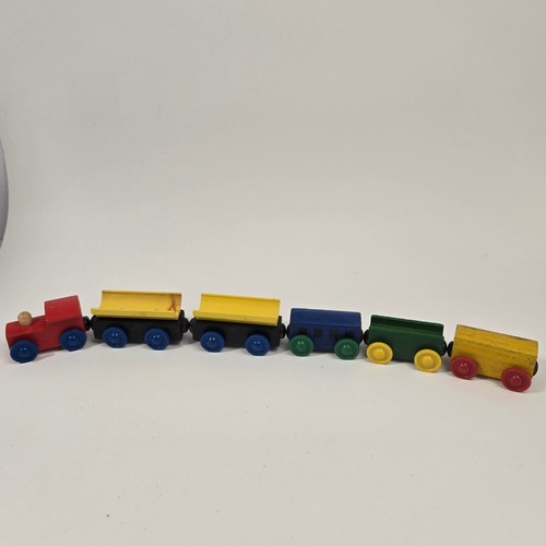 Vintage wooden toy train set - wooden,