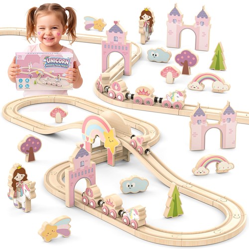 Wooden train set for toddlers - train,