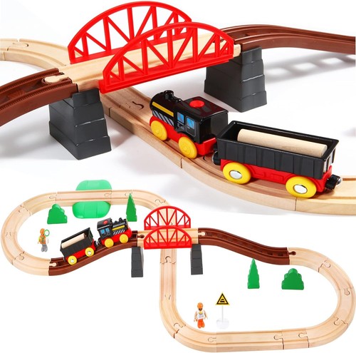 Wooden train set - wooden,
